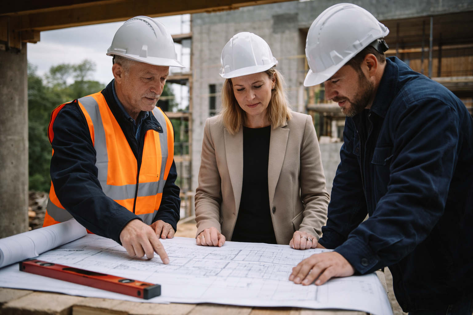 Overleg en projectbegeleiding op de werf
